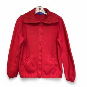 Karen Scott red cardigan sweater size PM